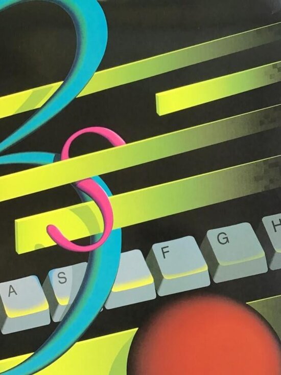 Simtec Computer Rentals Poster Vintage 80s 90s Tech Graphic Decor - Picture 3 of 15